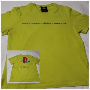 Men's Forever 21 PlayStation Loading T-Shirt  Metalic Rainbow Japanese Font